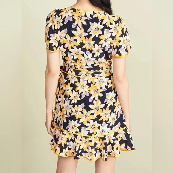 Cinq á Sept Floral Cameron Yellow & White Wrap Dress | Size 4 - Picture 2 of 9